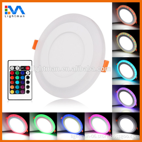 New design 12w 18w square LED panel light, round double color led flat panel light with high lumens